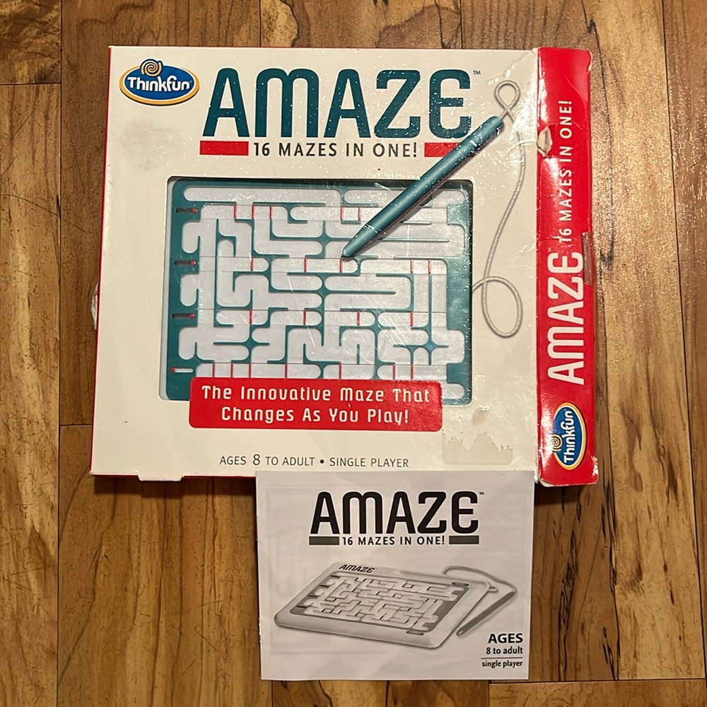 Maze game AMAZE 16 mazes in one single player reusable, instructions solution